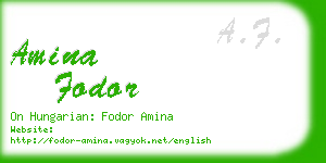 amina fodor business card